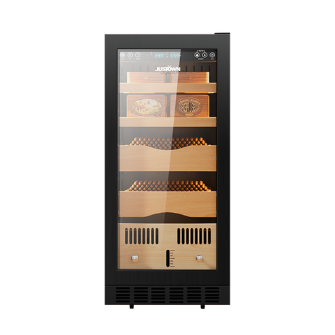 CS85 Black Compressor Naked Cigar Cabinet - 85L Capacity for 350 Cigars