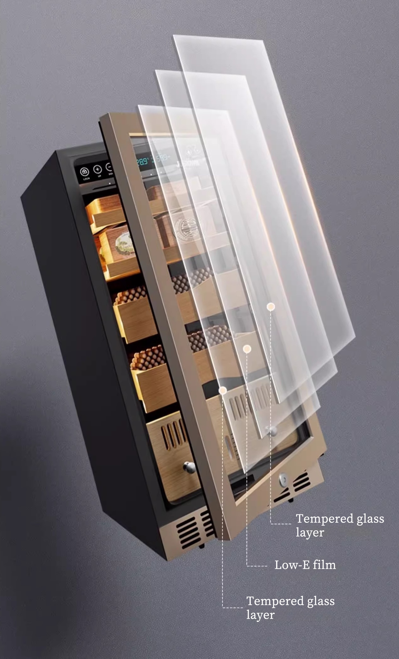 <div> </div> <h2><span style="font-size:20px;"><strong><strong>Triple-Layer Tempered Glass Door</strong></strong></span></h2> 