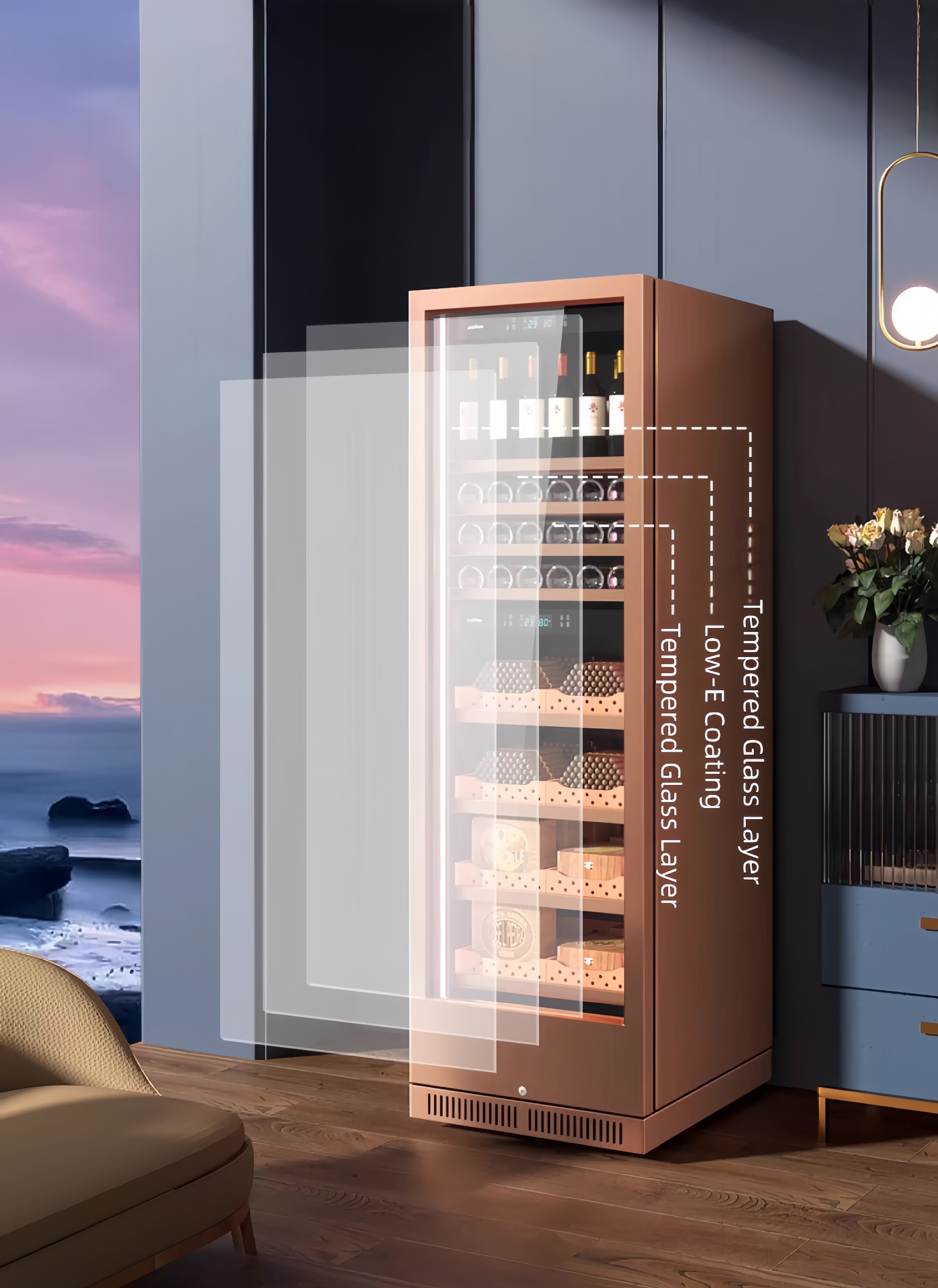 <strong><span style="font-size:18px;">Triple-Layer Glass Door</span></strong>