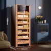 JUSTOWN Cigar Humidor – Sea Level System, Fingerprint Lock, Compressor Cooling