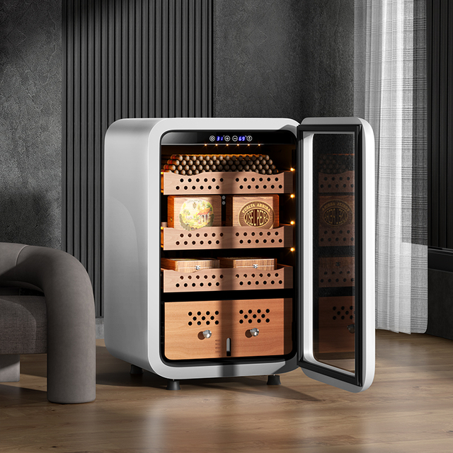  the White Small Arc-shaped Cigar Cabinet 145 liters put 800 cigars